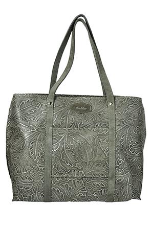 TOTE - Silver Embossed Floral